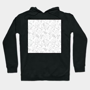 Hand drawn delicate decorative vintage seamless pattern with blossom flowers Hoodie